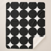 Schwarz-weißes geometrisches Kreismuster nach hint Sherpadecke (Vorderseite)