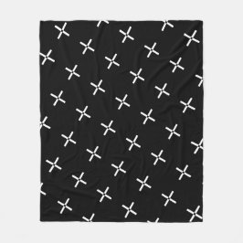 Schwarz-weißes geometrisches, modernes Muster Fleecedecke