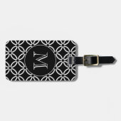 Schwarz-weißes geometrisches Muster, benutzerdefin Gepäckanhänger (Vorderseite horizontal)