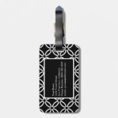 Schwarz-weißes geometrisches Muster, benutzerdefin Gepäckanhänger (Rückseite vertikal)