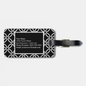 Schwarz-weißes geometrisches Muster, benutzerdefin Gepäckanhänger (Rückseite horizontal)