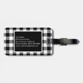 Schwarz-weißes geometrisches Muster, benutzerdefin Gepäckanhänger (Rückseite horizontal)