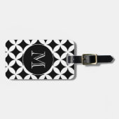 Schwarz-weißes geometrisches Muster, benutzerdefin Gepäckanhänger (Vorderseite horizontal)