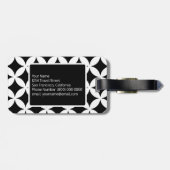 Schwarz-weißes geometrisches Muster, benutzerdefin Gepäckanhänger (Rückseite horizontal)