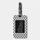 Schwarz-weißes geometrisches Muster, benutzerdefin Gepäckanhänger (Rückseite vertikal)