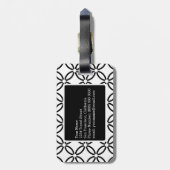 Schwarz-weißes geometrisches Muster, benutzerdefin Gepäckanhänger (Rückseite vertikal)