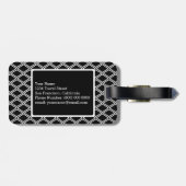 Schwarz-weißes geometrisches Muster, benutzerdefin Gepäckanhänger (Rückseite horizontal)