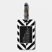 Schwarz-weißes geometrisches Muster, benutzerdefin Gepäckanhänger (Rückseite vertikal)
