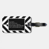 Schwarz-weißes geometrisches Muster, benutzerdefin Gepäckanhänger (Rückseite horizontal)