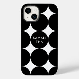 Schwarz-weißes geometrisches Muster Case-Mate iPhone 14 Hülle