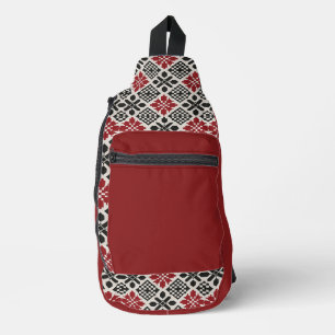 Schwarz-weißes geometrisches Muster Crossbody Bag