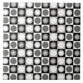 Schwarz-weißes geometrisches Muster des MCM Fliese (Vorderseite)