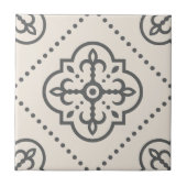 Schwarz-weißes geometrisches Muster Fliese (Vorderseite)