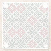 Schwarz-weißes geometrisches Muster Glasuntersetzer (Rückseite)