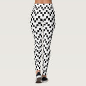 Schwarz-weißes geometrisches Muster Leggings (Rückseite)