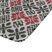 Schwarz-weißes geometrisches Muster Schneidebrett (Ecke)