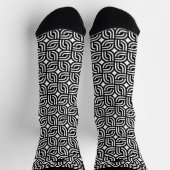 Schwarz-weißes geometrisches Muster Socken (Oben)