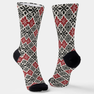 Schwarz-weißes geometrisches Muster Socken