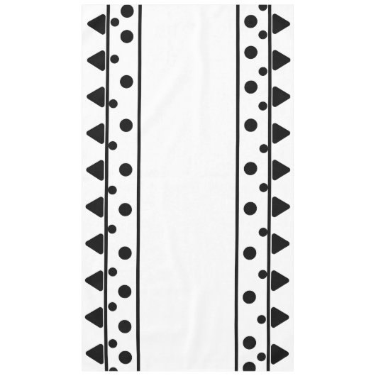 Schwarz-weißes geometrisches Muster Tischdecke (Vorderseite)