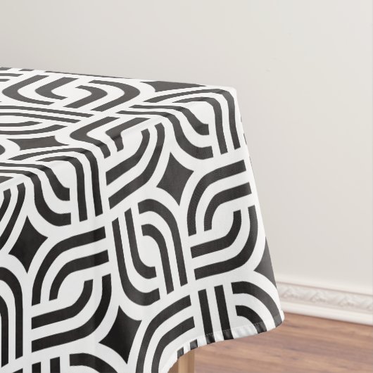 Schwarz-weißes geometrisches Muster Tischdecke (Beispiel)