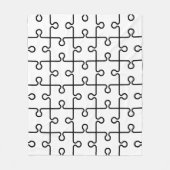 Schwarz-weißes geometrisches Puzzleteil-Retromuste Fleecedecke (Vorderseite)