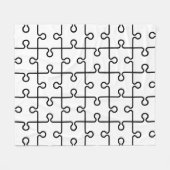 Schwarz-weißes geometrisches Puzzleteil-Retromuste Fleecedecke (Vorderseite (Horizontal))