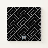 Schwarz-weißes geometrisches Zeilenblatt Notizblock (Rückseite)