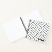 Schwarz-weißes geometrisches Zeilenblatt Notizblock (Innenseite)