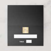 Schwarz weißes Geschäft Logo Event Platzkarte (Außenseite Aufgefaltet)