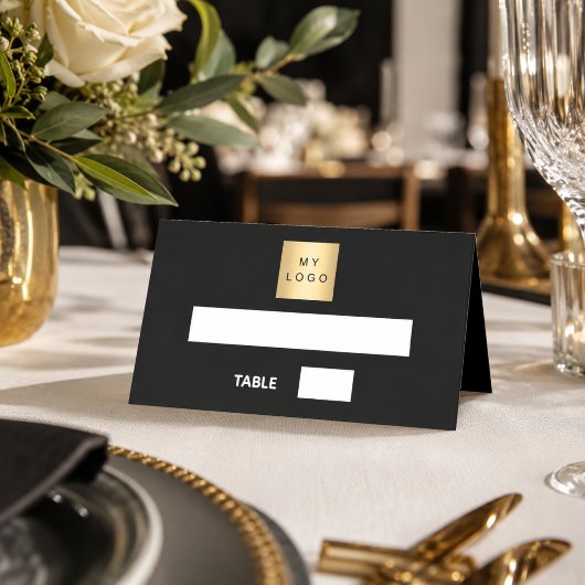 Schwarz weißes Geschäft Logo Event Platzkarte