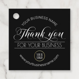 Schwarz-weißes Geschäftsdanken   Loggen Sie sich e Geschenkanhänger