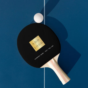 Schwarz-weißes Geschäftslogo Tischtennis Schläger