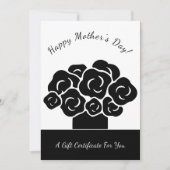 Schwarz-weißes Geschenkgutschein am Muttertag (Vorderseite)