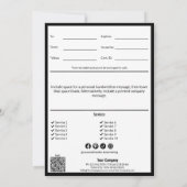 Schwarz-weißes Geschenkgutschein am Muttertag (Rückseite)