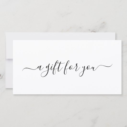 Schwarz-weißes Geschenkzertifikat für elegante Ges (Vorderseite)