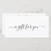 Schwarz-weißes Geschenkzertifikat für elegante Ges (Vorne/Hinten)