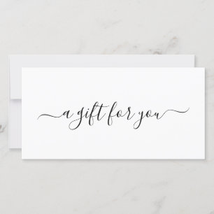 Schwarz-weißes Geschenkzertifikat für elegante Ges