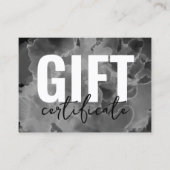 Schwarz-weißes Geschenkzertifikat für Ihr Logo Visitenkarte (Vorderseite)