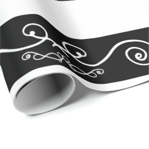 Schwarz-weißes gestreiftes Design Geschenkpapier