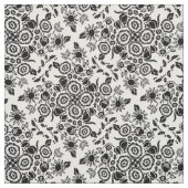 Schwarz-weißes Gewebe aus Floral Damask Stoff (Muster)
