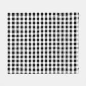 Schwarz-weißes Gingham-Muster-Design Fleecedecke (Vorderseite (Horizontal))