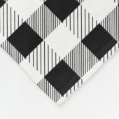 Schwarz-weißes Gingham-Muster-Design Fleecedecke (Ecke)