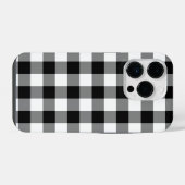Schwarz-weißes Gingham-Muster iPhone Hülle (Rückseite (Horizontal))
