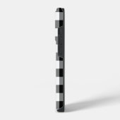 Schwarz-weißes Gingham-Muster iPhone Hülle (Linke Seite)