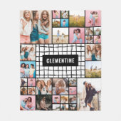 Schwarz-weißes Gitter 34 Foto modern minimalistisc Fleecedecke (Vorderseite)