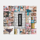 Schwarz-weißes Gitter 34 Foto modern minimalistisc Fleecedecke (Vorderseite (Horizontal))