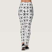 Schwarz-weißes Gittermuster Leggings (Rückseite)