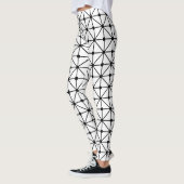 Schwarz-weißes Gittermuster Leggings (Links)
