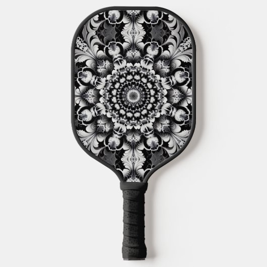 Schwarz-Weißes Glück Pickleball Schläger (Vorderseite)