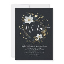 Schwarz-weißes Gold Blumenkranz, das wir Hochzeite